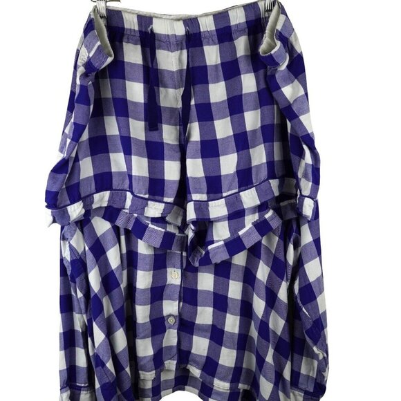 J. Crew 3X Blue & White Gingham Modal Pajama Set